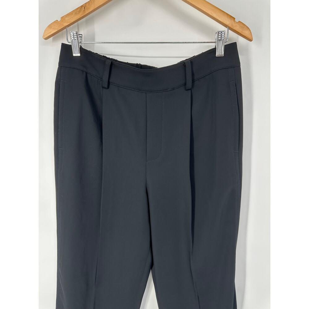VINCE Mid-Rise Tapered Pull-On Pants Ankle Straight Wide Leg Trouser, Black - Picture 5 of 15
